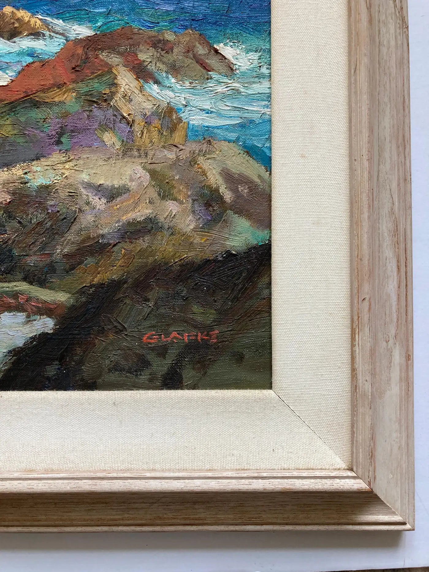 Edward Glafke 'Pebble Beach Coast' Impressionist Seascape Painting