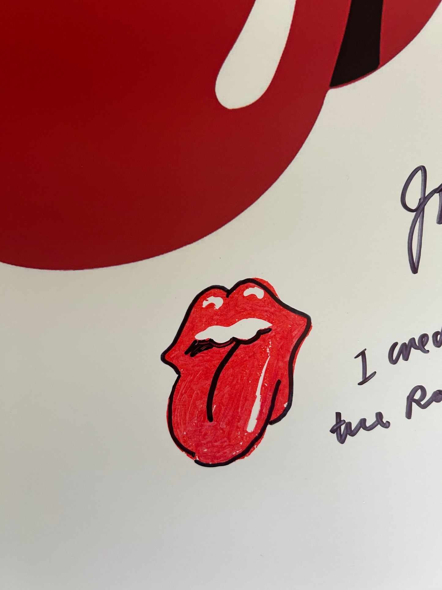 John Pasche 'The Rolling Stones Tongue and Lips' Signed Print