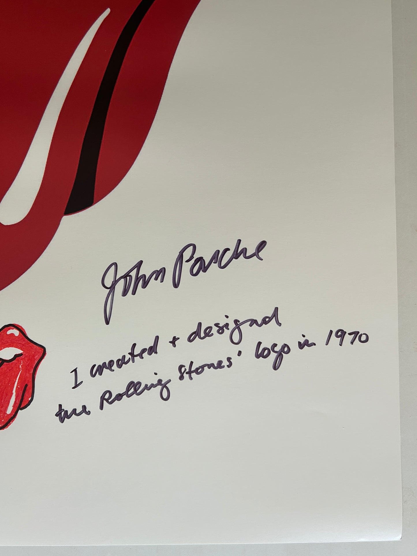 John Pasche 'The Rolling Stones Tongue and Lips' Signed Print