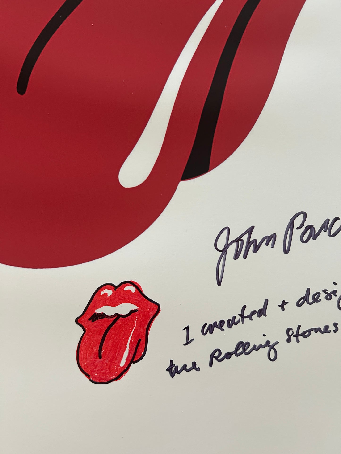 John Pasche 'The Rolling Stones Tongue and Lips' Signed Print