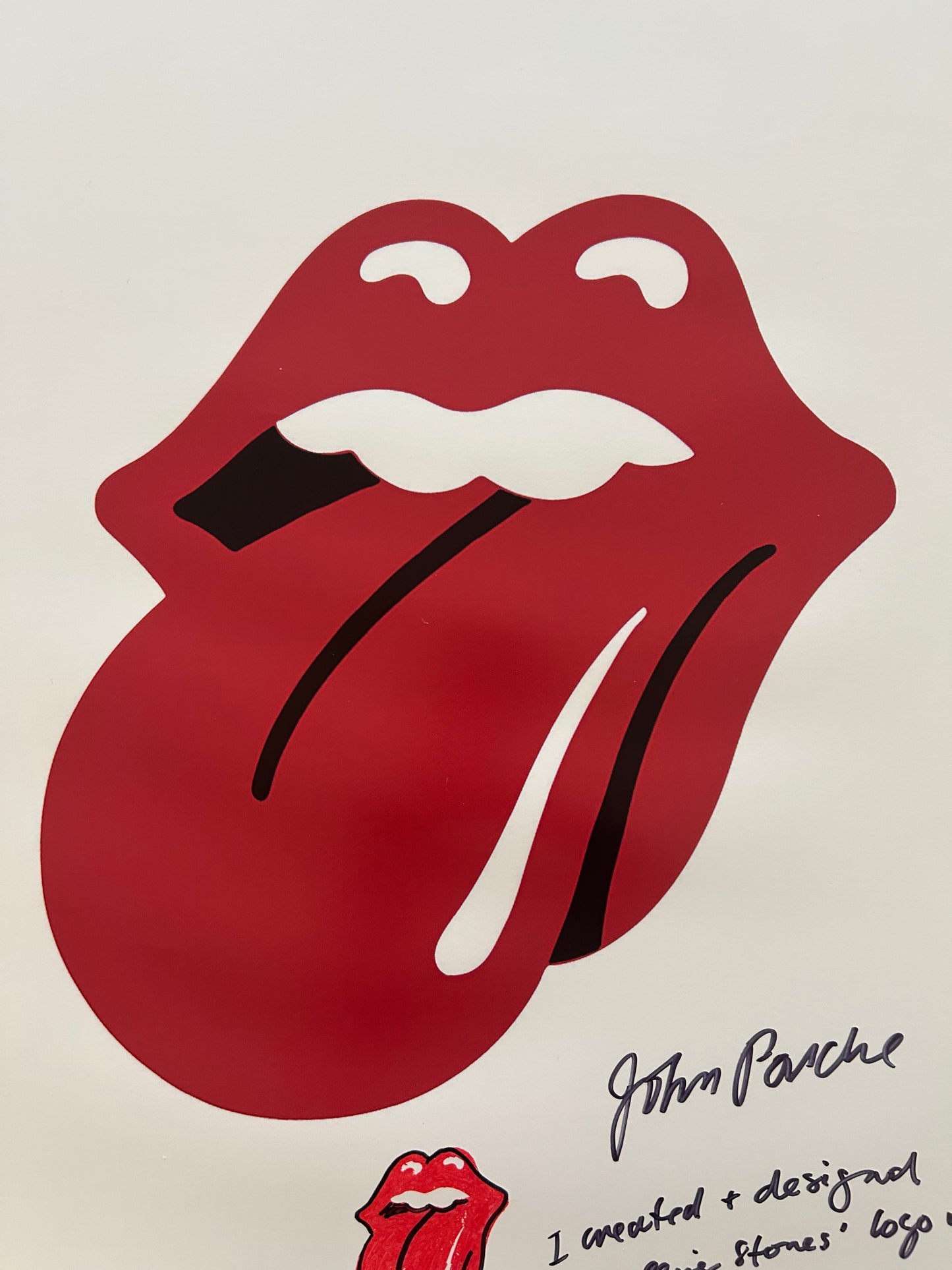 John Pasche 'The Rolling Stones Tongue and Lips' Signed Print