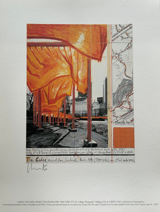 Christo and Jeanne-Claude, The Gates, NYC Signed Print
