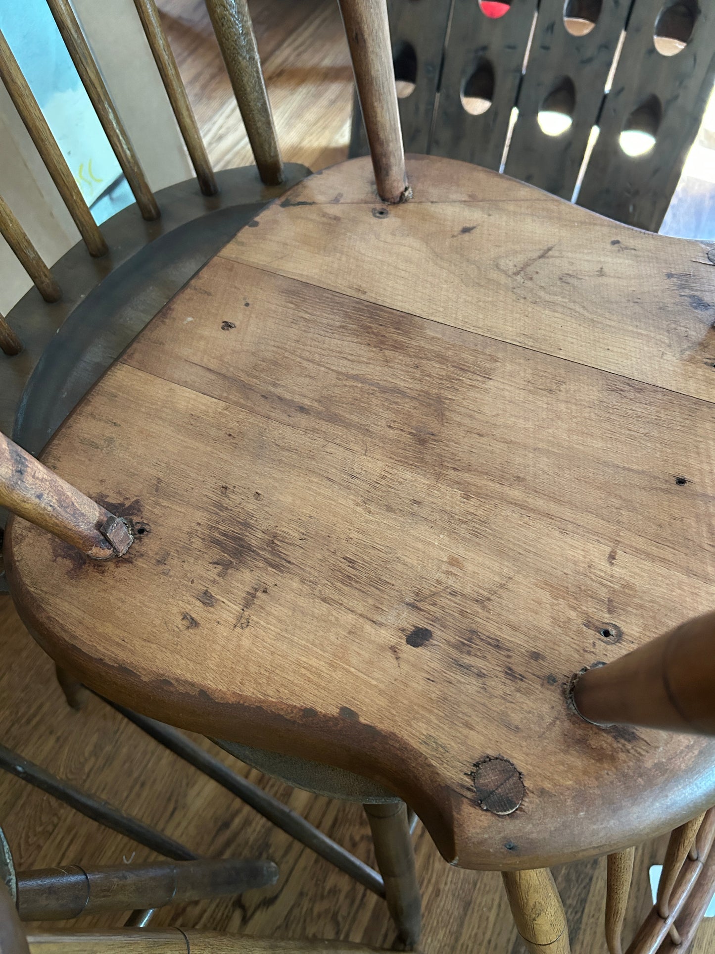 A set of five 19th c. American Windsor Bird Cage Chairs