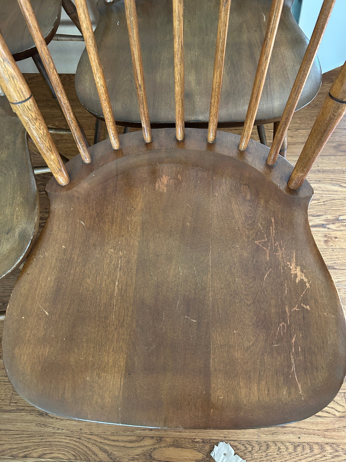 A set of five 19th c. American Windsor Bird Cage Chairs