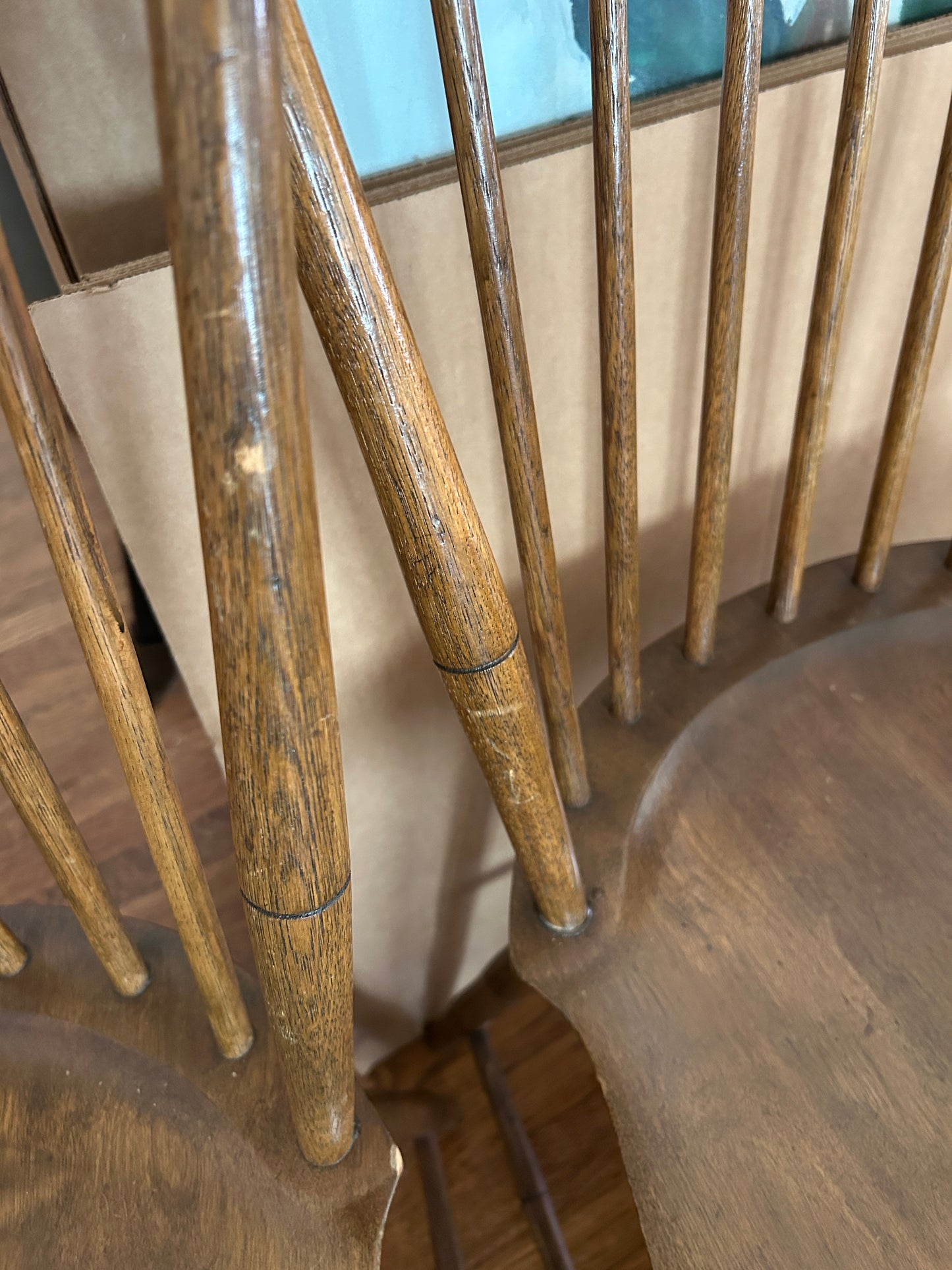 A set of five 19th c. American Windsor Bird Cage Chairs