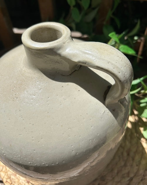 A Salt Glazed Primitive Americana Stoneware Whiskey Jug