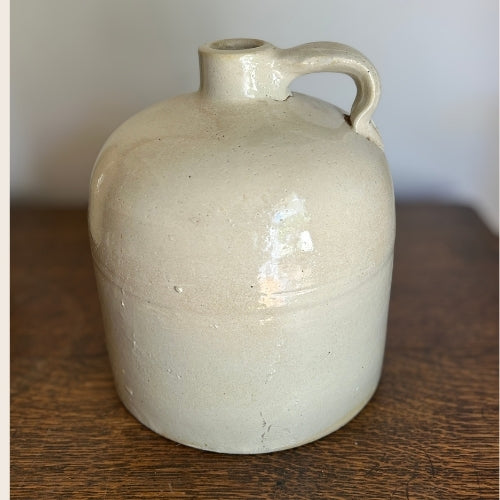A Salt Glazed Primitive Americana Stoneware Whiskey Jug
