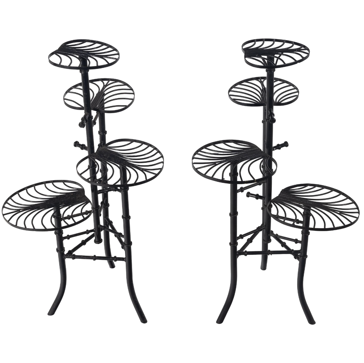 Pair of Salterini Art Deco Wrought Iron Display Plant Stands