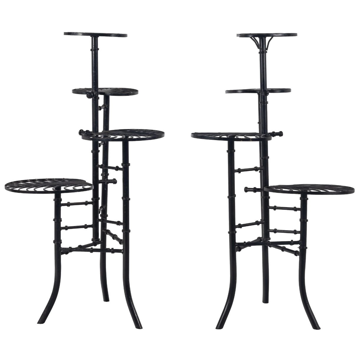 Pair of Salterini Art Deco Wrought Iron Display Plant Stands