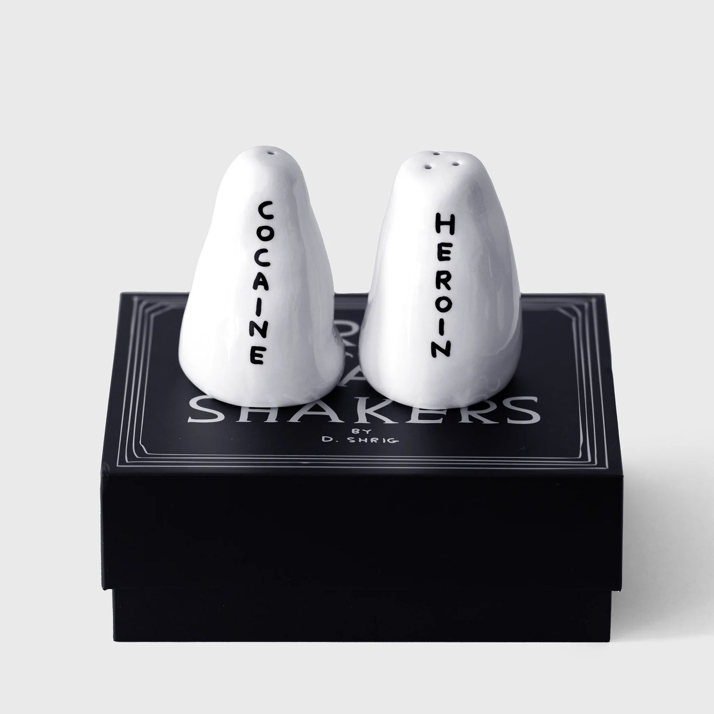David Shrigley Heroin and Cocaine Salt and Pepper Shakers