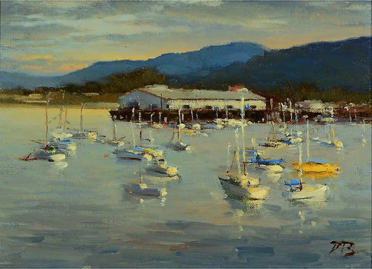 Brian Blood 'Monterey Bay' Plein Air California Impressionist Seascape Painting