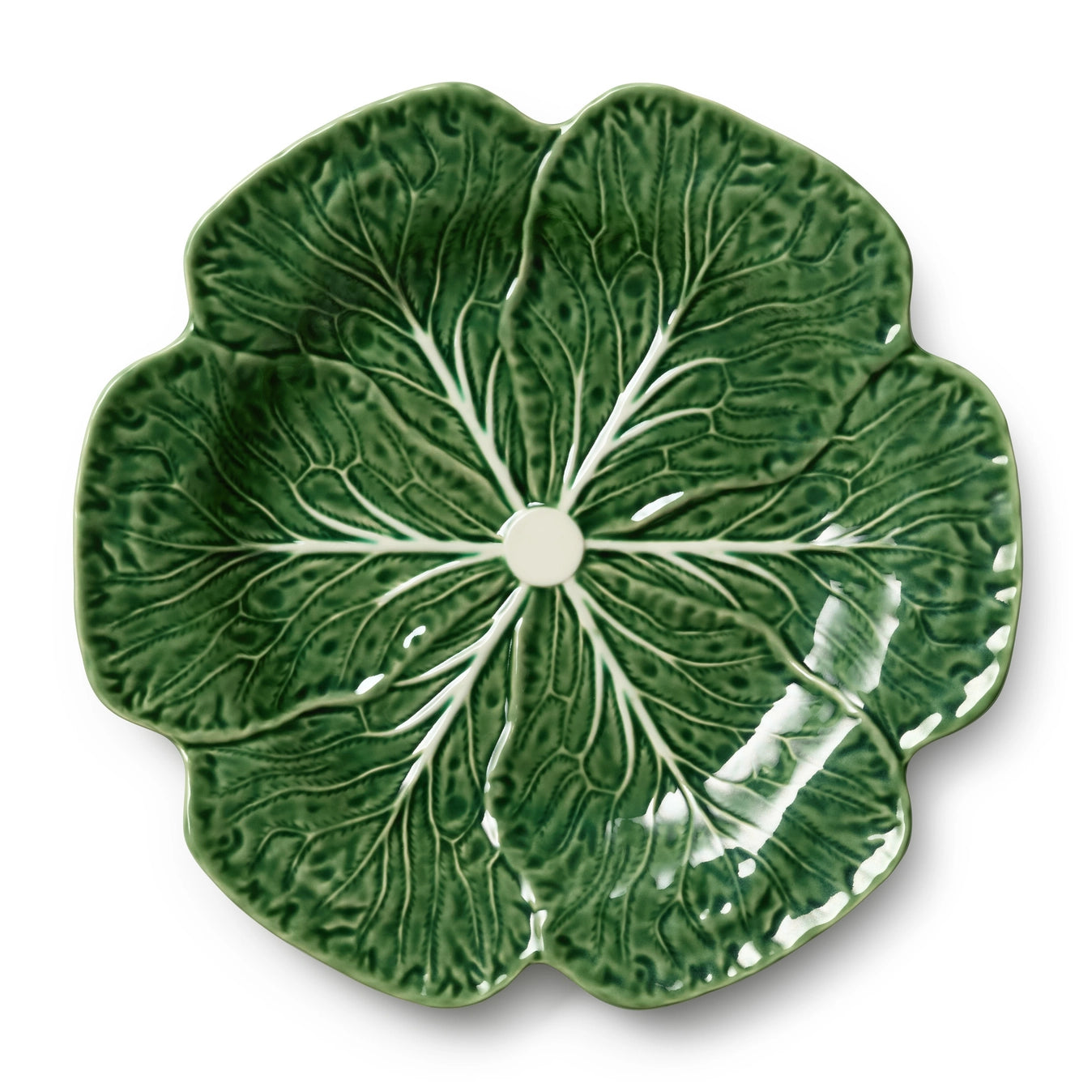 Majolica Style Cabbage Form Round Serving Platter