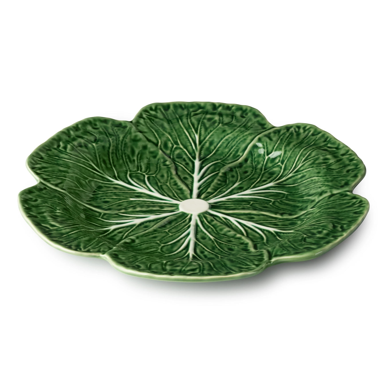 Majolica Style Cabbage Form Round Serving Platter